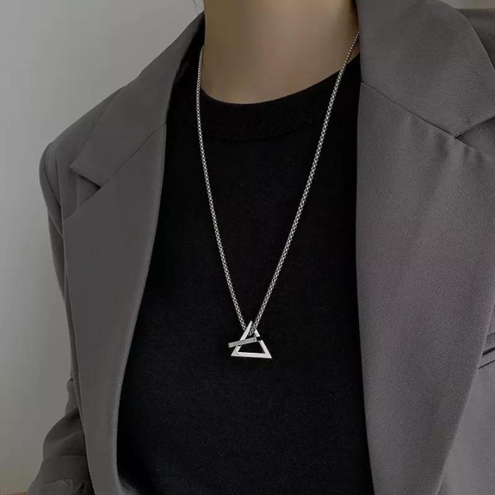 ANX Stainless Geometric Pendant Silver Stainless Pendant / Designs Available / Metal Locket For Men | Fashion Pendent For Men