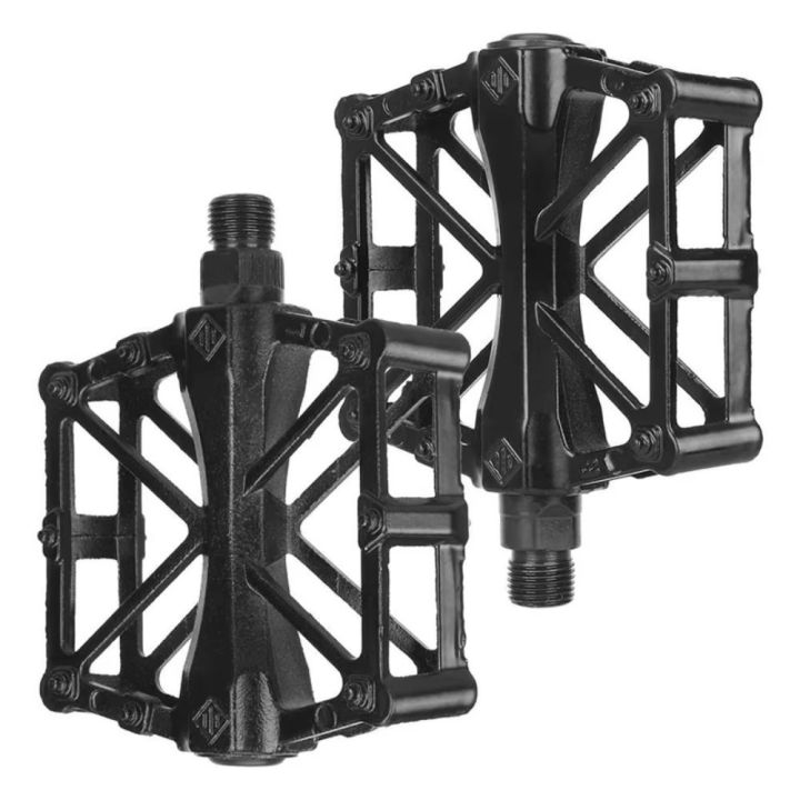 Pair Practical Double Ball Bicycle Pedals Aluminum Alloy Anti Skid Mountain Bike Pedals Flat Ultra-Light Cycling Treadle Platform Road Cycling Accessories