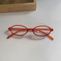 Women's Retro Oval Glasses Girls Y2K Red Green Frame Glass Eyewear Decorative Computer Anti-blue Eyeglasses with Seaside Driving. 