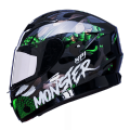 KPI Monster Full Face Helmet | KPI Multicolor Thermoplastic Full Helmet | Protective Wear For Riders | Multicolor Full Face Helmet. 