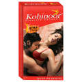 Durex Kohinoor Xtra Time - 10 Condoms | Makes Him Last Long | Regular Size 180mm/53±2mm. 