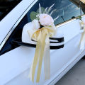 Creative Artificial Flower Wedding Car Decor Flower Door Handles Rearview Mirror Decoration Accessories Marriage Props Gifts BRYT. 