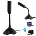 Mini Usb Microphone Stand Mic With Holder For Pc Laptop- Black. 