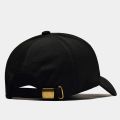 Black Solid Cotton Adjustable Unisex Golf Cap. 