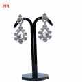 Ppj Collection Rasmita Rhodium Base Silver Colour Unique Design Light Blue And White Earring For Women - 1 Pair. 