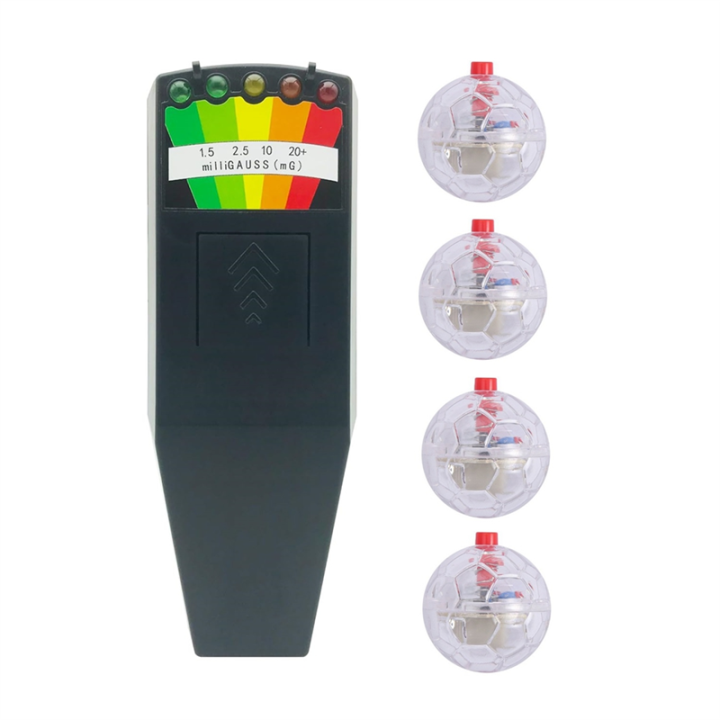 Nullmul Ghost Equipment Kit, EMF Meter and 4 Pcs Motion Light Up Cat Balls, Emf Meter Detector Ghost Equipment