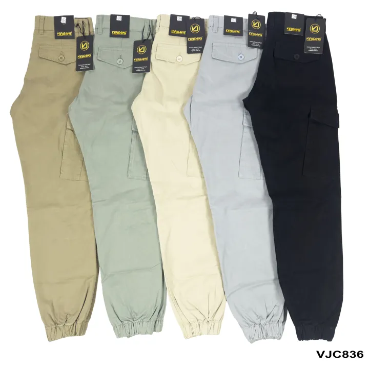 VIRJEANS%20(VJC836)%20Cargo%20Box%20Joggers%206%20Pocket%20Pant%20For%20Men-Cream%20-%20Image%204