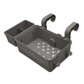 Nullmul Portable Poolside Storage Basket Tray with Cup Holder Above Ground Pool Accessories Poolside Storage Gray. 