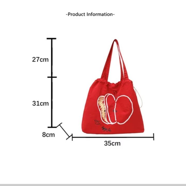 Sweet%20Drawstring%20Shopping%20Handbag%20Large%20Capacity%20Letter%20Printed%20Beach%20Bag%20Lightweight%20Canvas%20Shoulder%20Bag%20Daily%20-%20Image%202