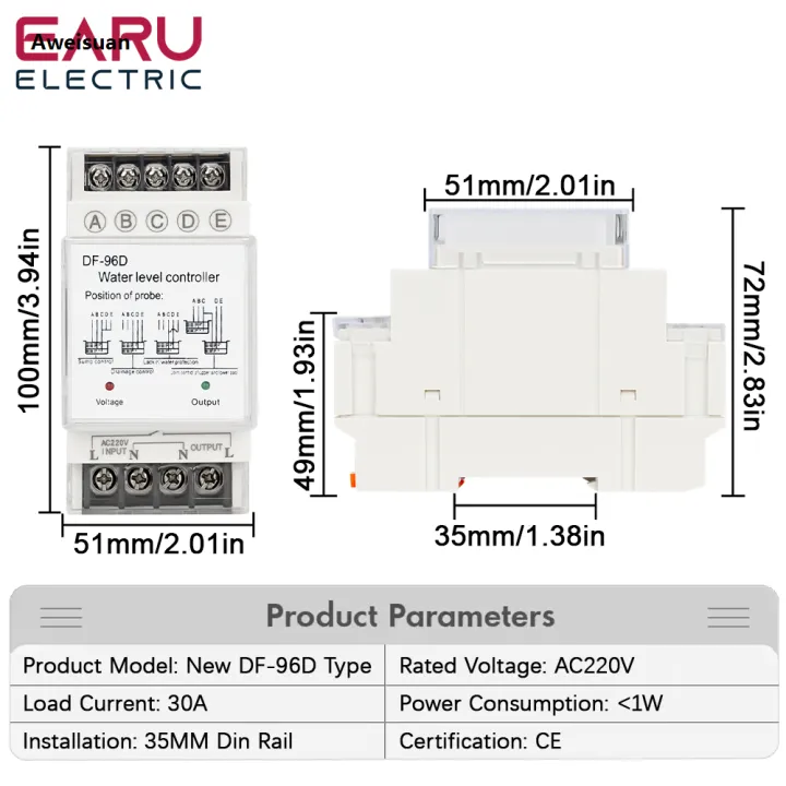 Aweisuan%20DF-96D%20DF-96DK%20Water%20Level%20Controller%20Switch%2025A%20220V%20Water%20Tank%20Liquid%20Level%20Detection%20Sensor%20Water%20Pump%20Controller%202M%20Wires%20-%20Image%203