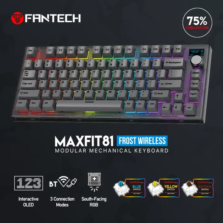FANTECH%20MAXFIT81%20MK910%20Wireless%20Bluetooth%2075%25%20Mechanical%20Keyboard%20Gaming%20PBT-Black(Yellow%20Switch)%20-%20Image%208