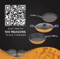 ‎Preethi CSW025  Dura Collection Non Stick Set, 28 cm Tawa, 26 cm Frying Pan, 26 cm Kadai, with Glass Lid, Gas & Induction Compatible, 5 Star Non Stick Effect, Turmeric Yellow. 