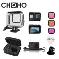 【Top-Rated Product】For Gopro 8 Waterproof Housing Case Diving 60M Dive Filter Lens Screen Protector Bag For Go pro Hero 8 Black Camera Accessories. 