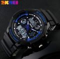 SKMEI 0931 Sports Fashion Outdoor Military Digital Dual Display Alarm LED Waterproof Watches for Men - Black Blue. 