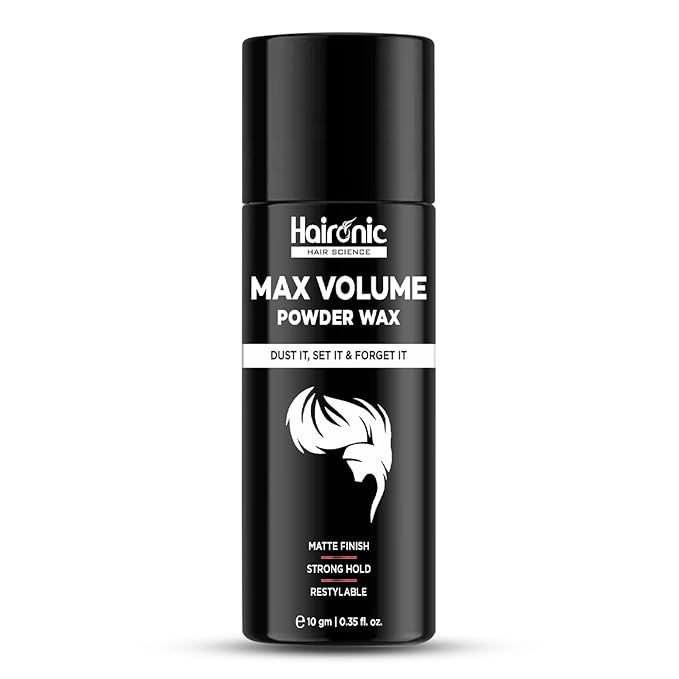Haironic Hair Volumizing Powder Wax For Men | Strong Hold With Matte Finish Hair Styling | All Natural Hair Styling Powder | For All Hair types - 10gm