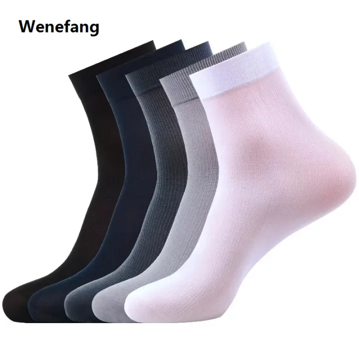 Wenefang%2020Pcs%20Breathable%20Long%20Socks%20Bamboo%20Fiber%20Socks%20Summer%20Thin%20Stripe%20Men%20Silk%20Sports%20Socks%20Antibacterial%20Black%20Business%20Men%20Sox%20-%20Image%203