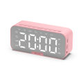 Wireless Speaker Mini Desktop Alarm Clock Bluetooth LED Mirror Digital Clock Mobile Phone Speaker Gift Stereo Effect. 