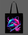 Neon Lips Joint Printed Tote Bag– Black & White. 