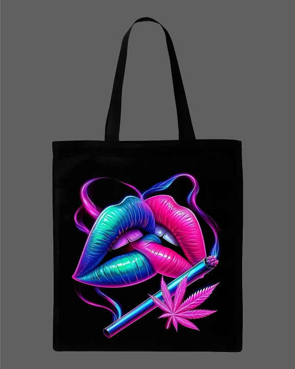Neon%20Lips%20Joint%20Printed%20Tote%20Bag%E2%80%93%20Black%20&%20White%20-%20Image%203