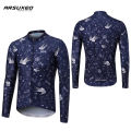 HOT ARSUXEO Men's Cycling Jersey Long Sleeve Bicycle Slim Fit MTB Cyling Shirt Mountain Bike Zipper Pocket Reflective Bicycle Shirt. 