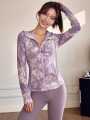 Women Sports Jacket Summer New Stretchable Tie Dye Sports Gym ]Windcheater Long Sleeve Zip Up | Fitness Skinny Yoga & Casual Jackets | Women'S Wear. 