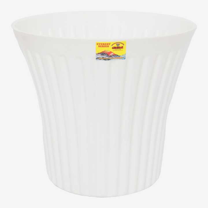 White Color Gem Flower Pot, Gamala Size 9013 - 10 Inch