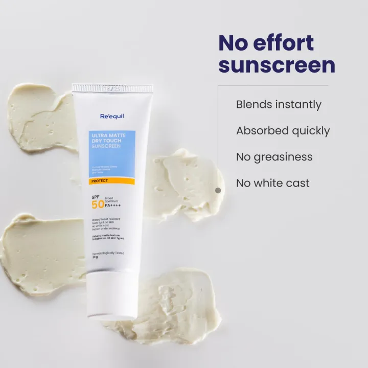 Re'equil%20Ultra%20Matte%20Dry%20Touch%20Sunscreen%20Matte%20Finish%20Sunscreen%20For%20All%20Skin%20Types%20Water%20&%20Sweat%20Resistant%20With%20Spf%2050%20Pa++++%20No%20White%20Cast,%20Non-Greasy%20&%20Non-Comedogenic%20Sunscreen%2050G%20-%20Image%203