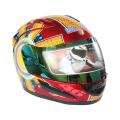 MRD Auto Red/Yellow Full Shine Full Face Helmet - (Al2004). 