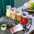 Press Type Measuring Seasoning Bottle Spice Bottle Refillable Plastic Metering Salt Bottle Transparent Quantitative Salt Dispenser Cooking. 