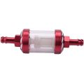 Aluminum Alloy Glass Motorcycle Gas Fuel Gasoline Oil Filter Red. 
