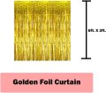 Foil Backdrop Curtain Fringe Foil Backdrop Curtain for Party Decoration | Shiny Metallic Fringe Curtain for Birthday, Wedding, Anniversary, Baby Shower & Event Photo Background | Premium Party Decoration Supplies | Products Book. 