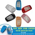 Gold Full-Protective TPU Remote Smart Key Cover with Keypad Film For Audi A1 A3 A4 S3. 