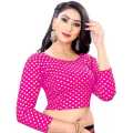 Pink Readymade Stretchable Blouse 28 to 48 Size Cotton Lycra for Women. 