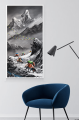 Epic Yaks on Mt Ama Dablam Painting Design of Himalayas, Everest Region, Landscape, Nepal and Nature For Decoration ( 24 inch by 18 inch). 