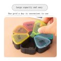 2X Round Portable Pill Box Medicine Planner Round Shaped Small Case Weekly Pill Organizer 7-Sided Pill Reminder. 