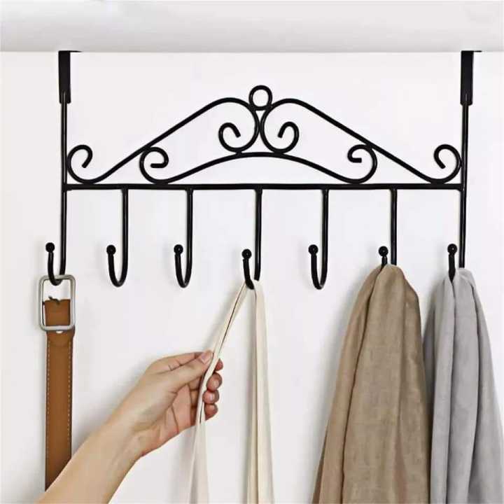 Creative Iron Door Hanging Hook Wall Clothes Hanger Rack