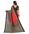 Mysa Fashion Elegant and Traditional Motifs Silk Saree for Women - Black and Red Saree. 