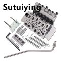 Sutuiying 6 String Double Roll Tailpiece Saddle Tremolo Bridge System Fashion for Electric Guitar Replacement Zinc Alloy Guitar Tailpiece. 