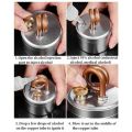 (GGBR) Mini Alcohol Stove Outdoor Portable Solid Shell Powerful Safe Spirit Burner Camping Windproof Card Stove Silver. 