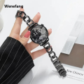 Wenefang 20mm Metal Chain Bracelet For Samsung Galaxy Watch 4 5 6 40mm 44mm Hot Selling 4 6 Classic 42mm 46mm 43/47mm For Huawei GT3 GT4 Amazfit GTS. 
