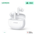 (WS207-45110) UGREEN HiTUNE P3 TWS White Bluetooth 5.3, HiTune H5 Headphone Semi-in-ear Earphone, 4 Mics Noise Cancelling Headset, 26H Play Time Fast Charging, 13.6mm Large Driver,Lightweight IPX5 Waterproof Game Mode. 