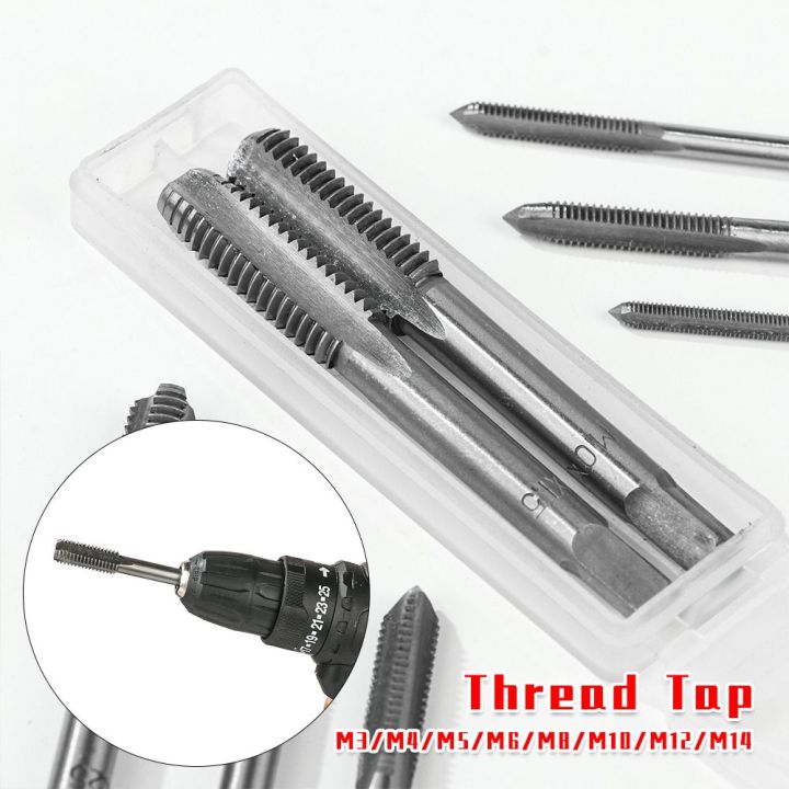 Tap Thread Kit 2PCS/Set Metal Working HSS Screw Machine Spiral Point Thread Tap Set ...