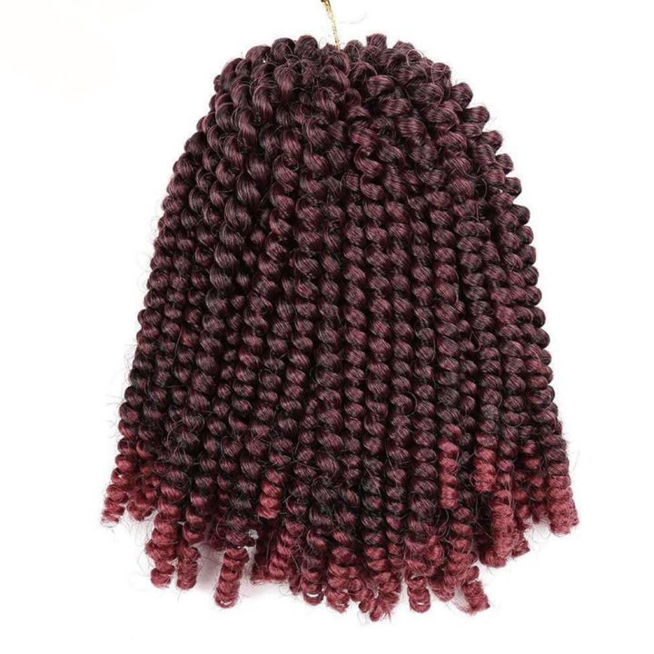 No. 30# 8 Inch Natural Golden Brown Twist Crochet Hair Wigs Pre Loop Synthetic Crochet Braid Hair Extensions Ombre Braided Wig