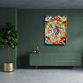 Tibetan Bhavachakra Print | Wheel of life Thangka Prints Wall Canvas With Wooden Framming. 