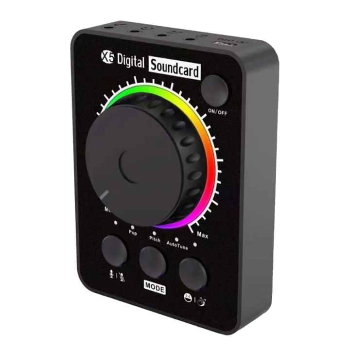 New Product X5 Live Broadcast Sound Card Set Live Sound Card Black ABS Convenient Desktop Live Broadcast