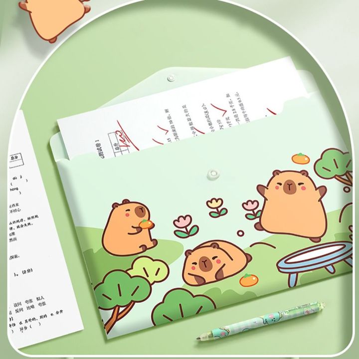 5PCS/Set%20Cartoon%20Snap-fastener%20A4%20File%20Folder%20Waterproof%20Large%20Capacity%20File%20Organizer%20Test%20Paper%20Storage%20PP%20Document%20Bag%20Gift%20-%20Image%203