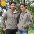 Creative Touch Light Grey Cotton Fleece Hoodie For Couples MSW1029. 