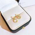 【Innovative Asymmetrical Star Moon Earrings 2023 New Fashionable Small Fairy Style Women's Elegant Diamond Earrings. 