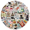 Linman 50pcs Cartoon Cute Animal Reading Stickers Pack Phone SuitcaBargain price se Computer Laptop Journaling Materials DIY Handmade Sticker. 