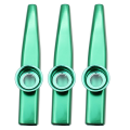 FORIDE 3X Kazoo Aluminum Alloy Metal with 15 Pcs Gifts Flute Diaphragm for Children Music-Lovers-Green. 